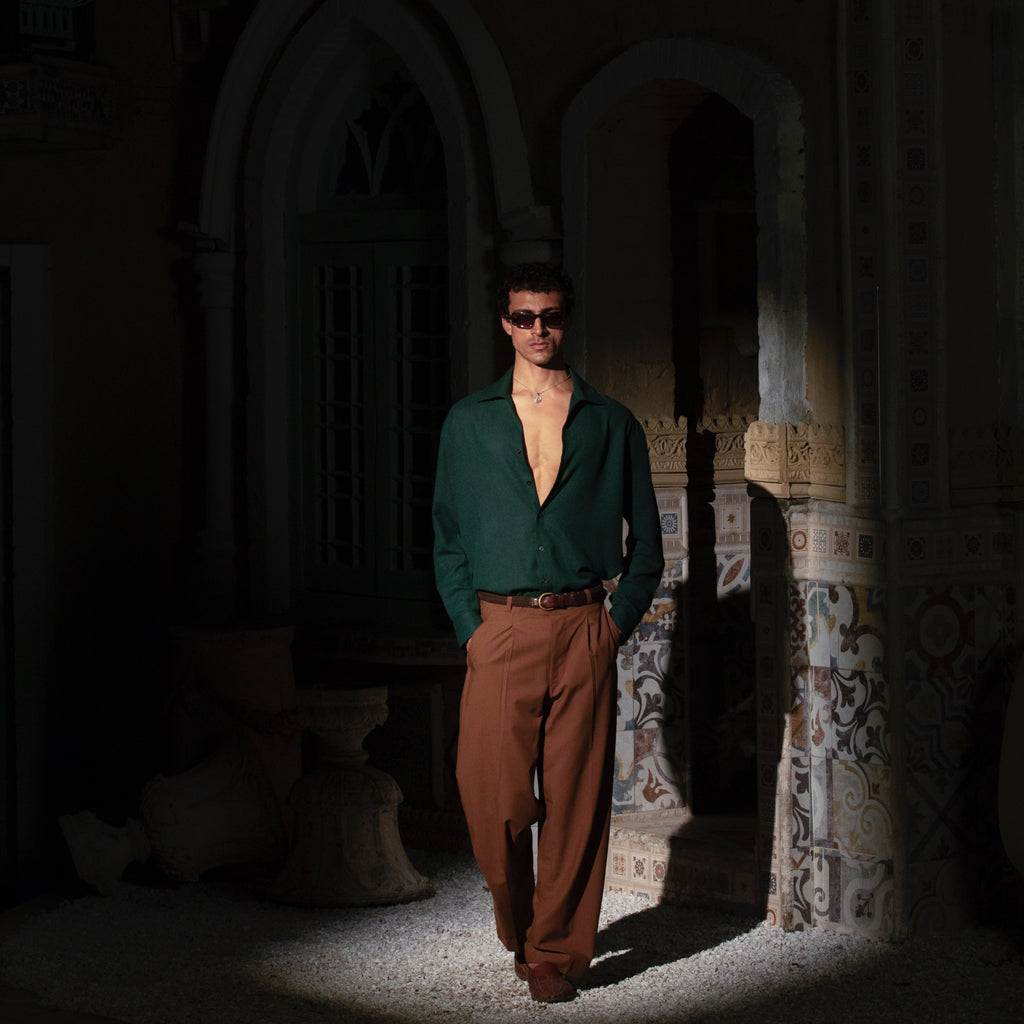 Rust Pleated Trousers