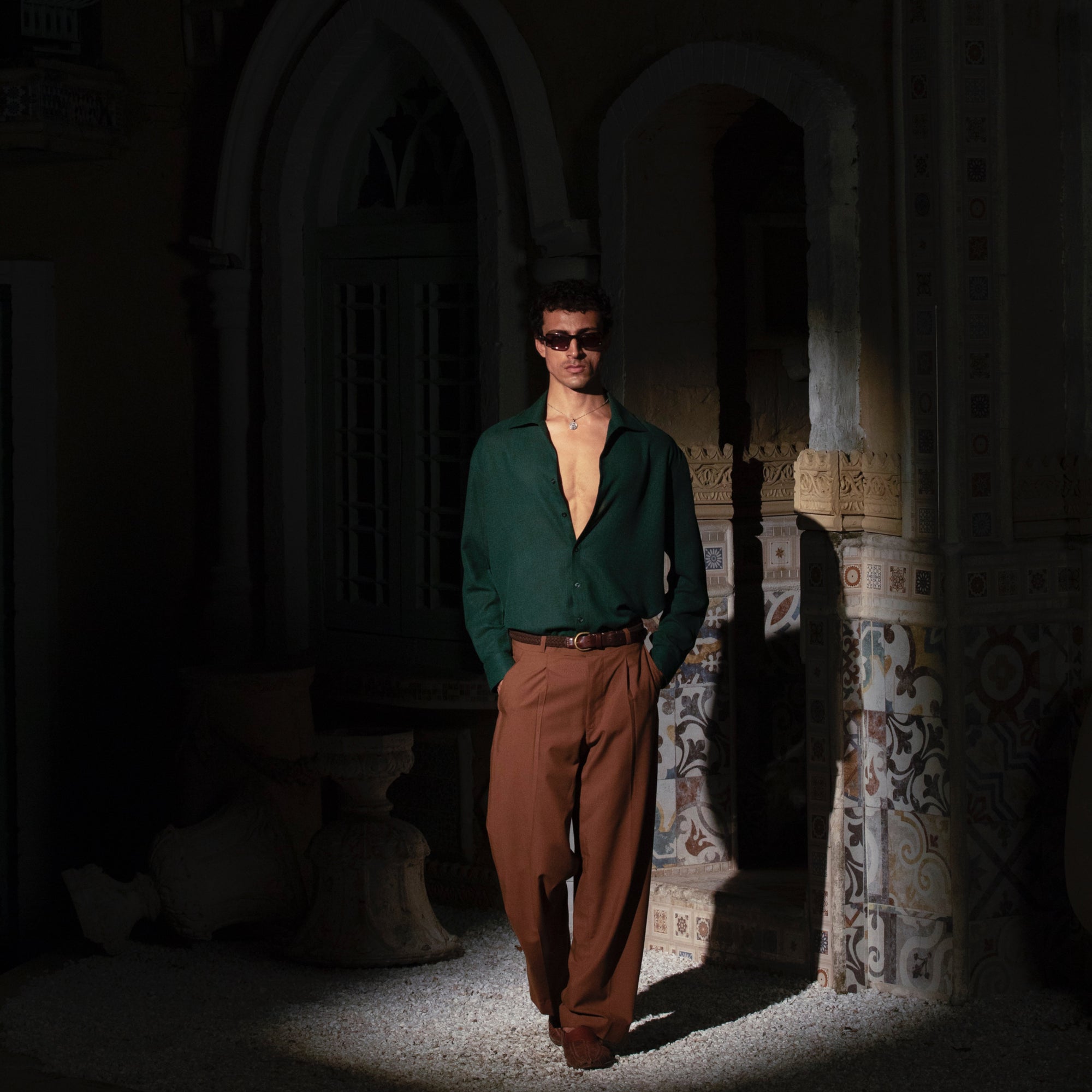 Rust Pleated Trousers