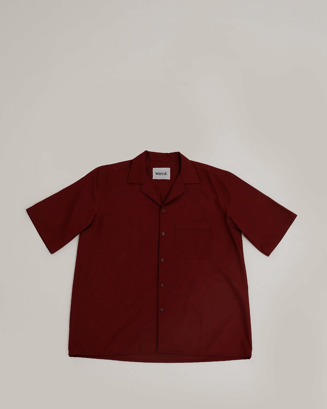 Maroon Cuban Collar Shirt