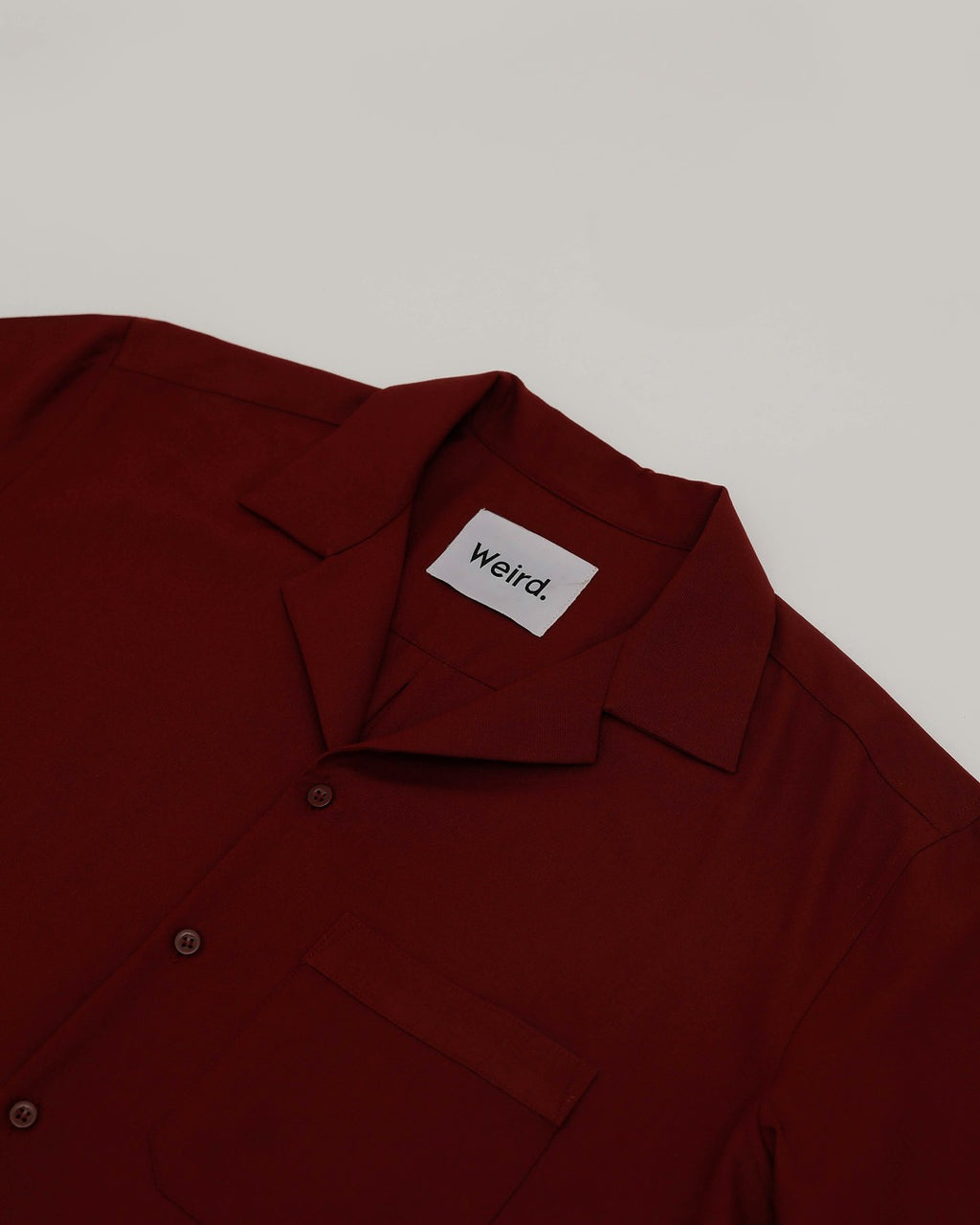 Maroon Cuban Collar Shirt