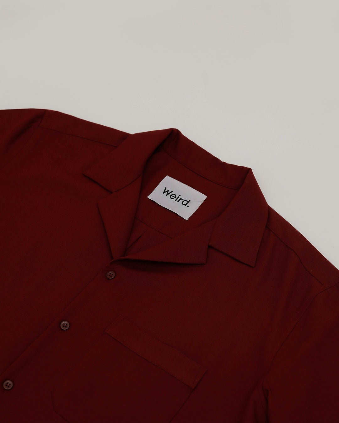 Maroon Cuban Collar Shirt