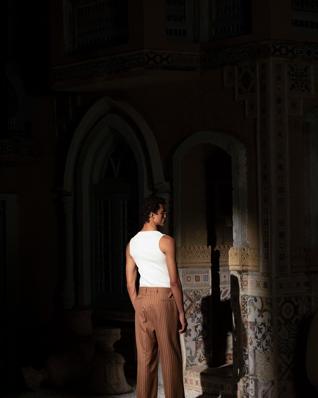 Caramel Pinstripe Trousers
