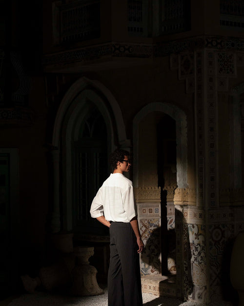 Black Pinstripe Trousers