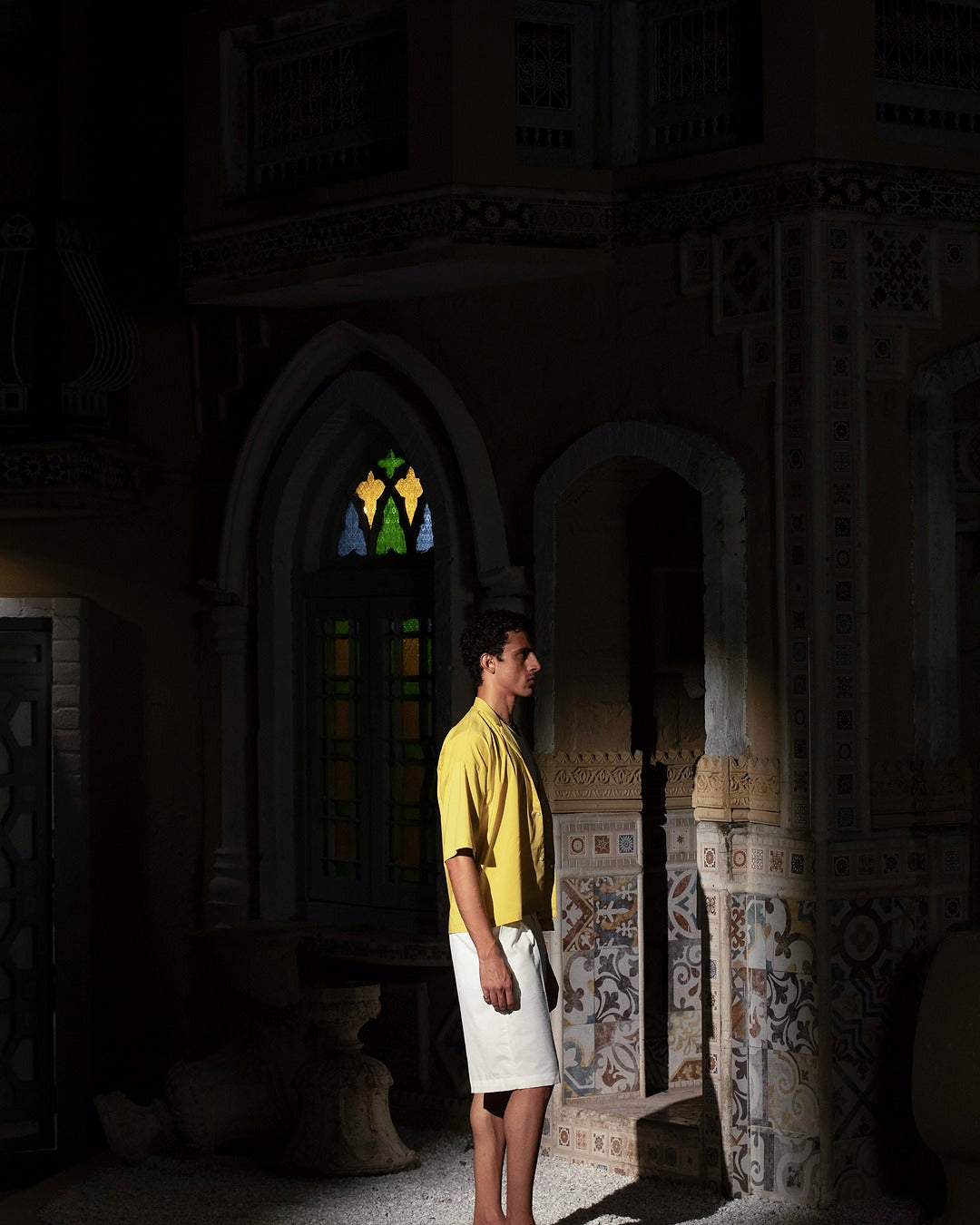 White Pleated Linen Shorts