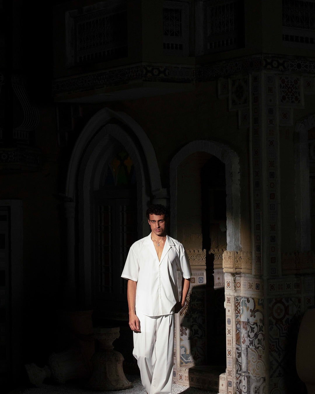 White Cuban Collar Shirt