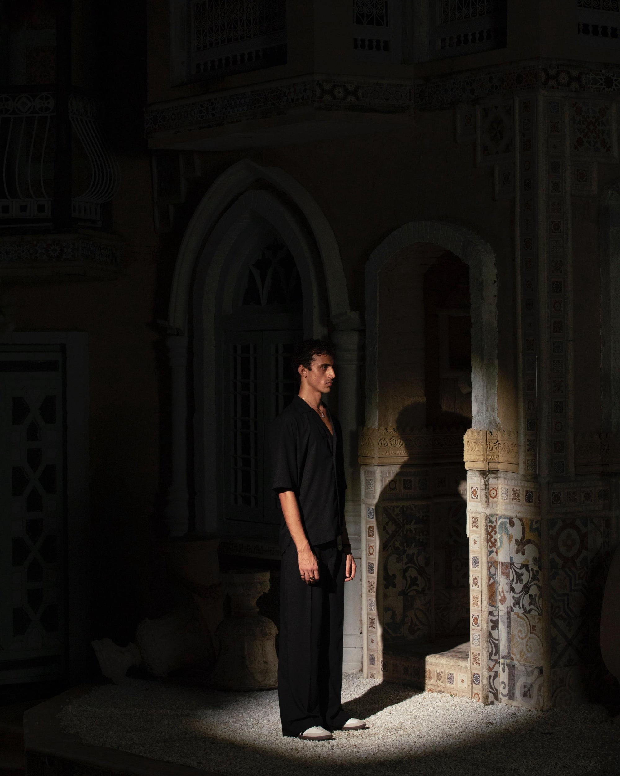 Black Cuban Collar Shirt