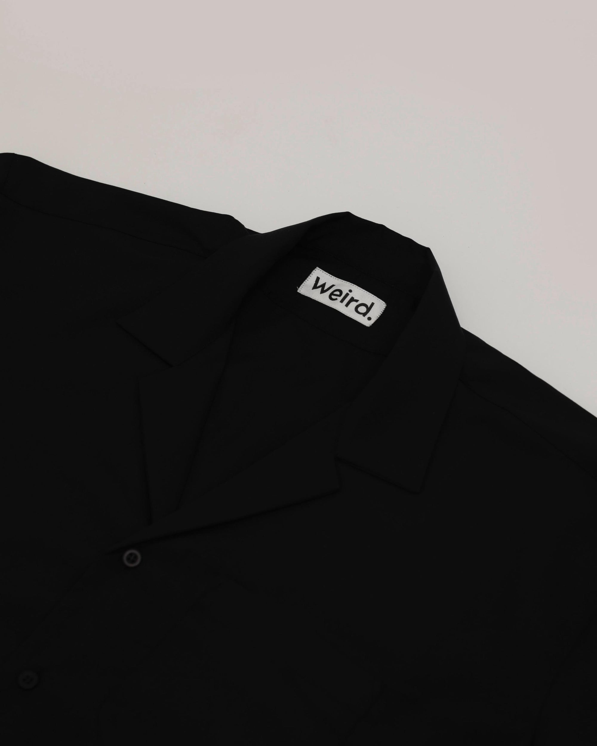 Black Cuban Collar Shirt