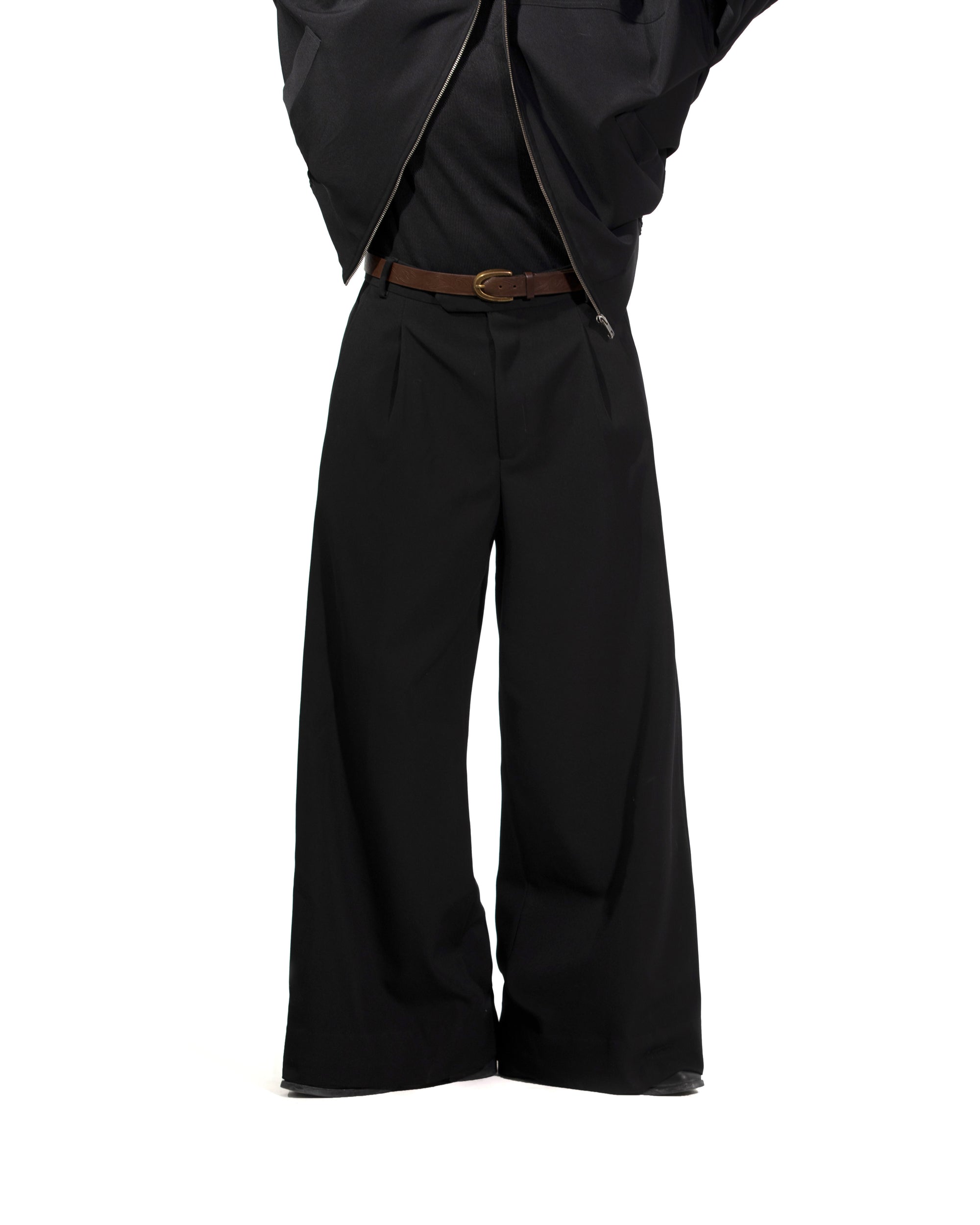 BLACK WIDE-LEG TROUSER