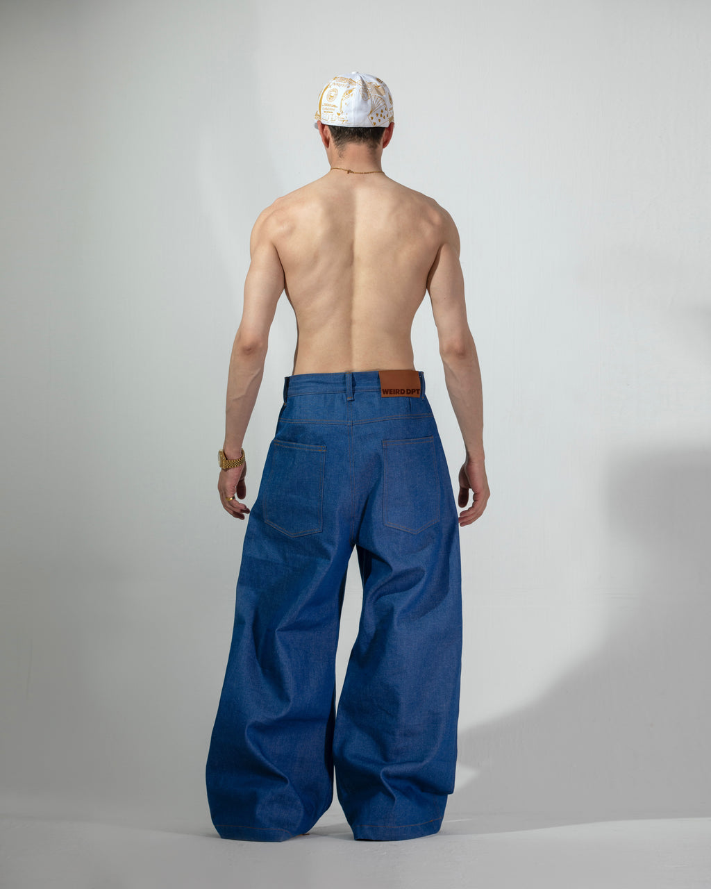 OVERSIZED DENIM WIDE-LEG PANTS