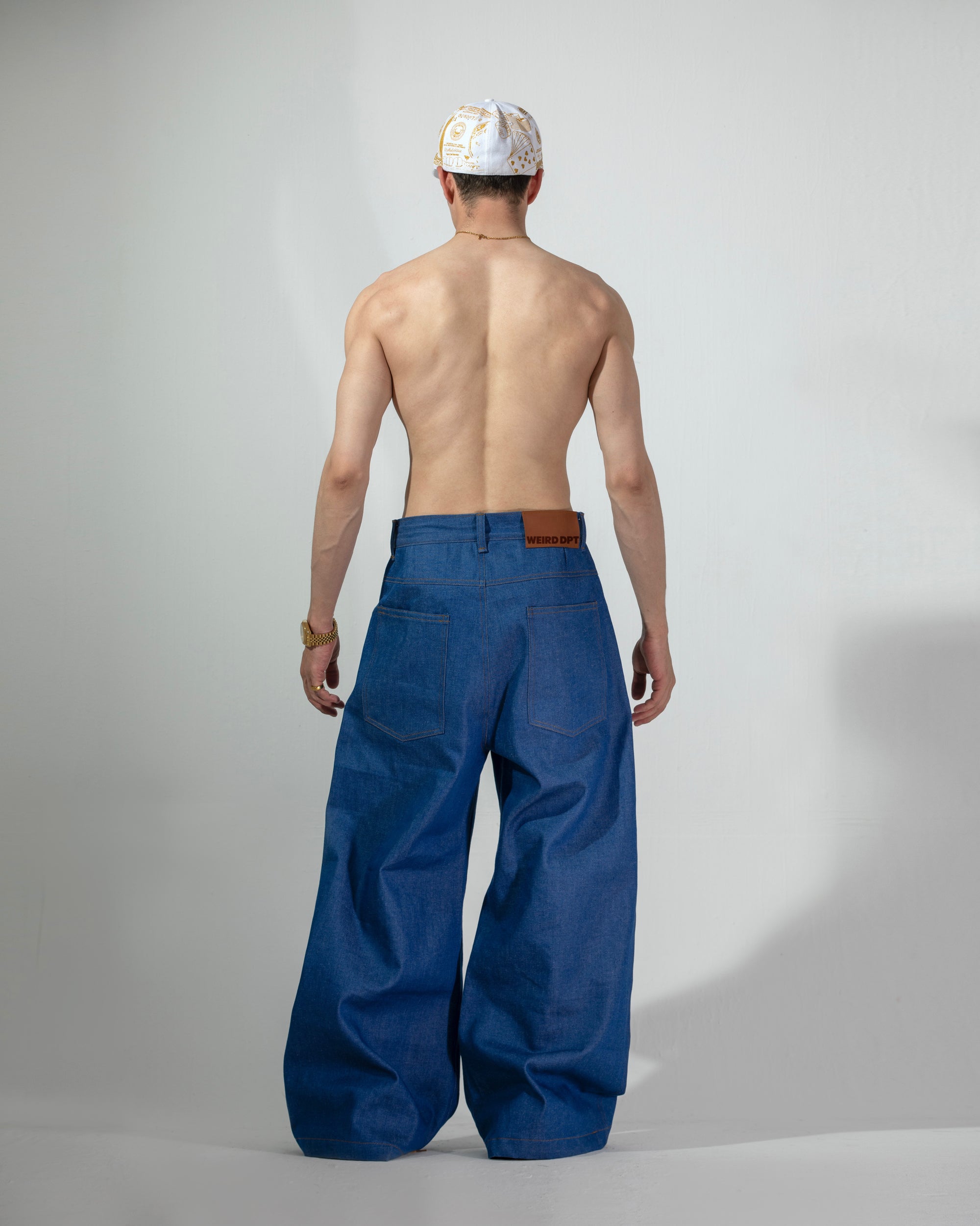 OVERSIZED DENIM WIDE-LEG PANTS