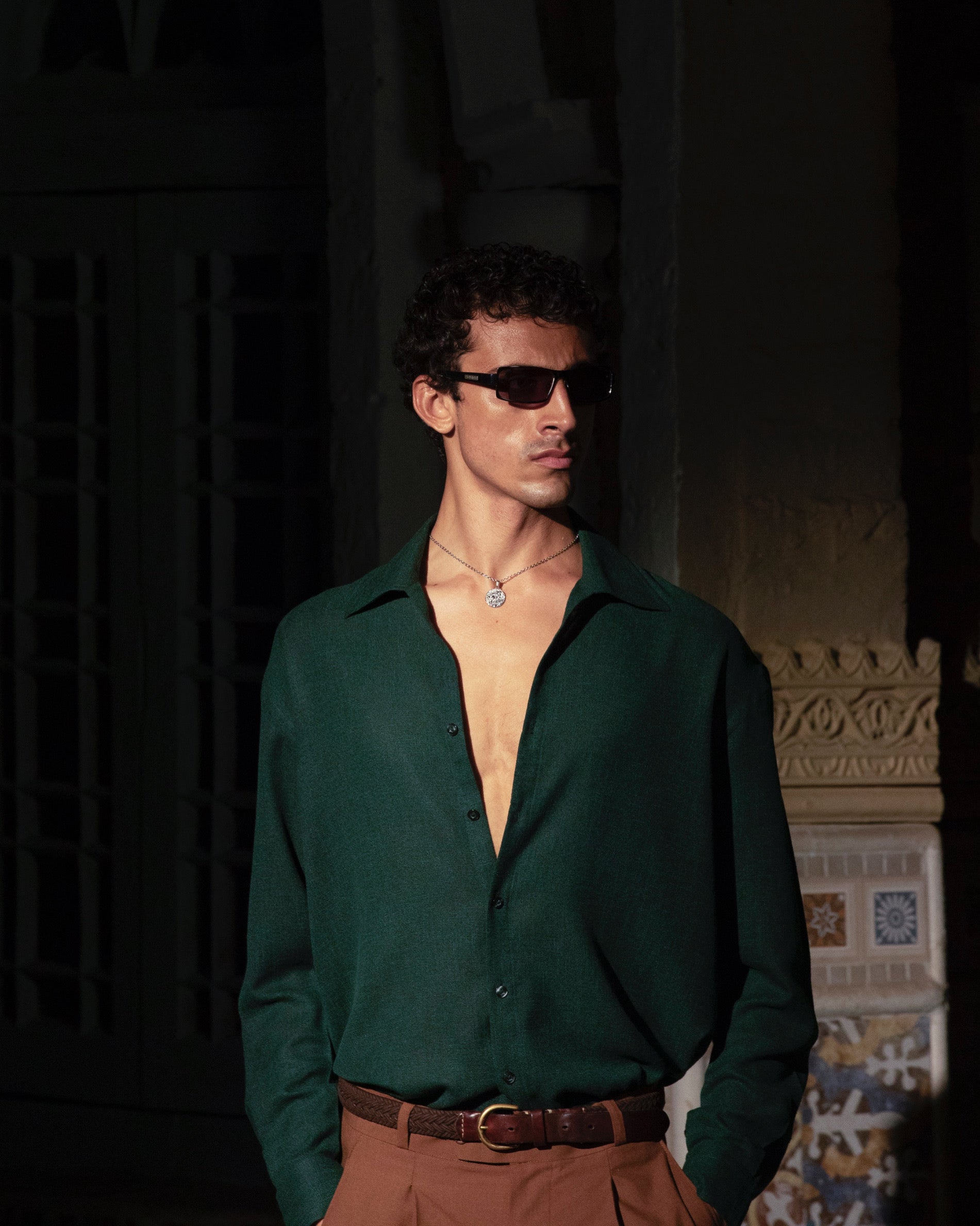 Forest Green Button-up Shirt