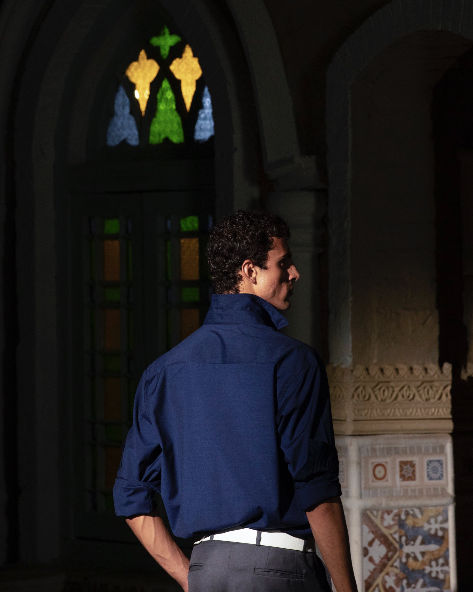 Navy Blue Button-up Shirt