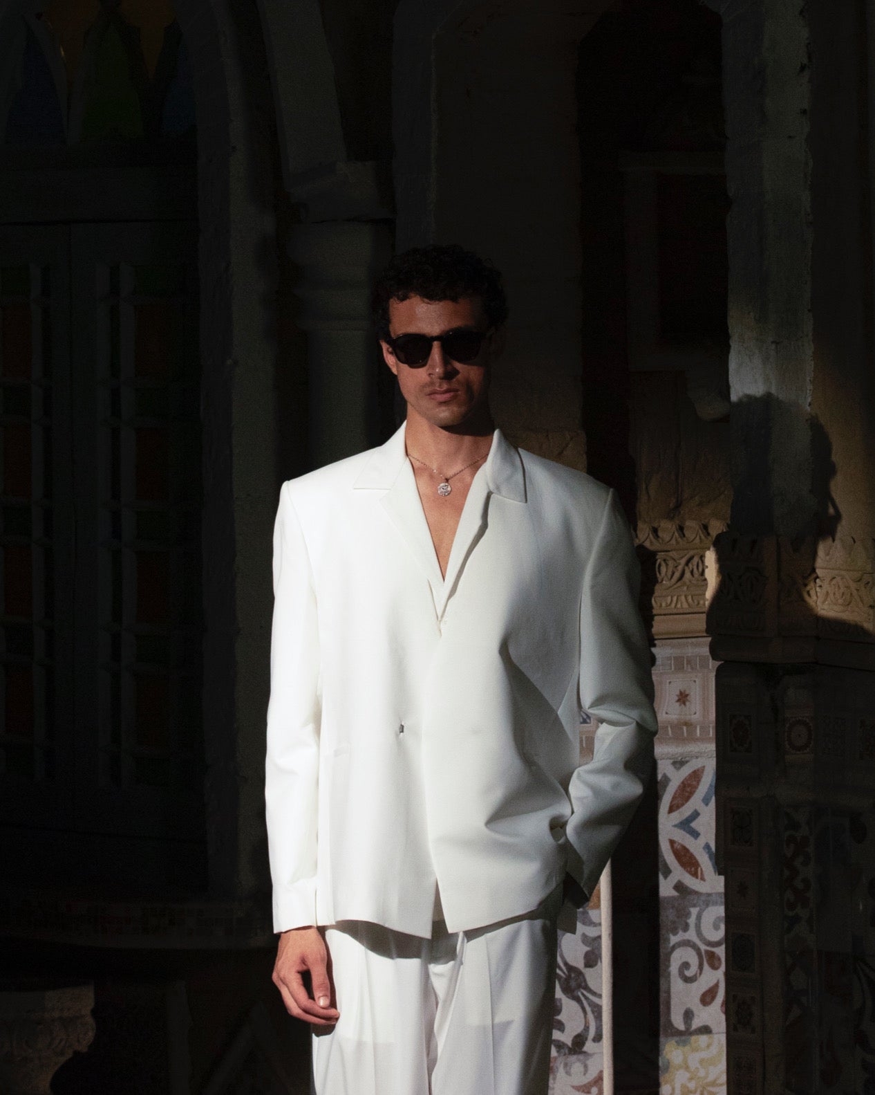 Ivory Wrap Blazer