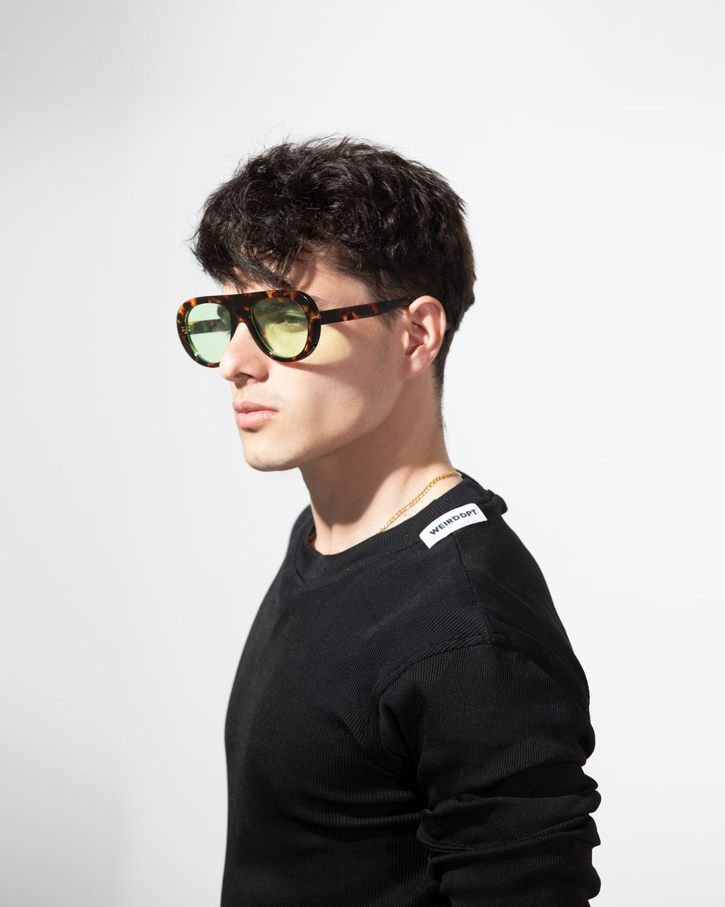 BLACK LONG-SLEEVE STRETCH SHIRT