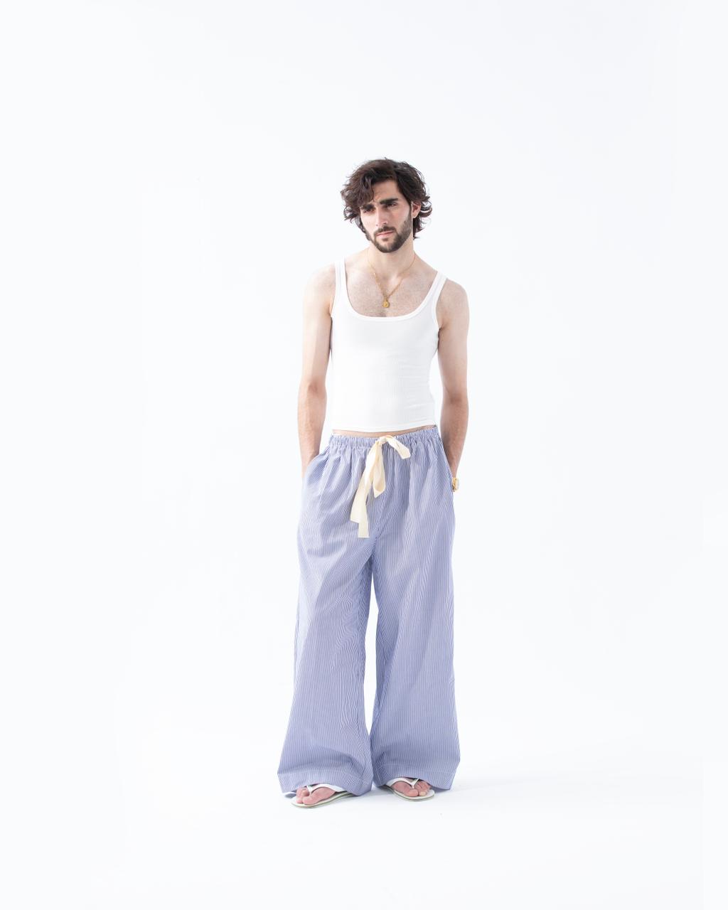 Blue Striped Trousers