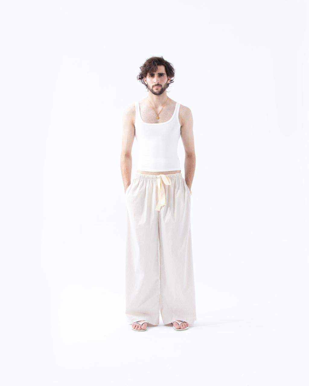 Light Brown Striped Trousers