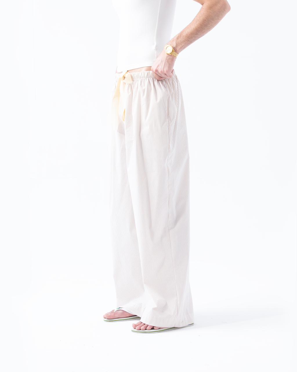Light Brown Striped Trousers
